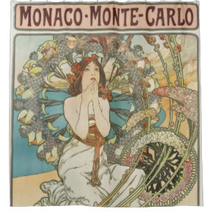 Vintage Mont-Carlo Poster by Alphonse Mucha 