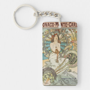 Vintage Mont-Carlo Poster by Alphonse Mucha  Keychain