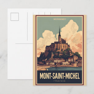 Vintage Mont-Saint-Michel France Normandy gifts Postcard