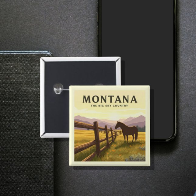 Vintage Montana 2 Inch Square Button (Creator Uploaded)