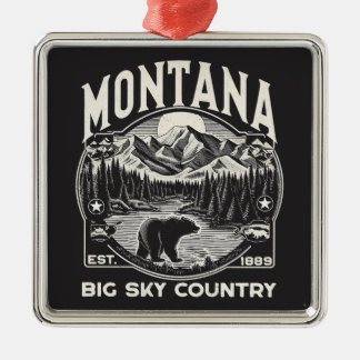 Vintage Montana Big Sky Country Metal Ornament