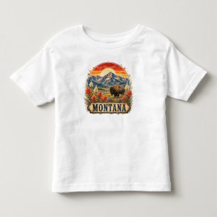 Vintage Montana Mountains PNG Graphic Design Toddler T-shirt