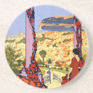 Vintage Monte Carlo Monaco Sandstone Coaster