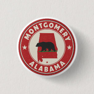 Vintage Montgomery, Alabama gifts 1 Inch Round Button