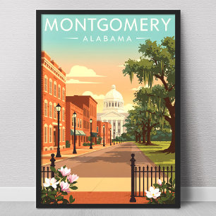 Vintage Montgomery Alabama Poster