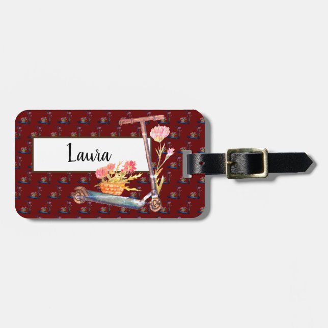 Vintage Mood Personalized Luggage Tag (Front Horizontal)
