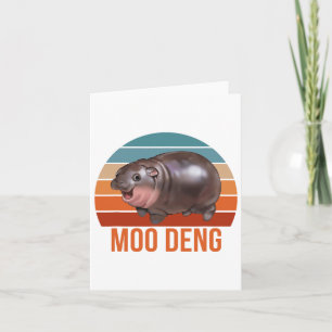 Vintage Moodeng Hippo Famous Ba  Card
