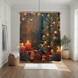 Vintage Moody Christmas Tree & Candle
