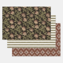 Vintage Moody Christmas Wrapping Paper Sheets