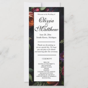 Vintage moody dark floral boho roses