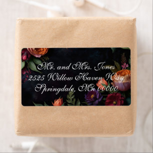 Vintage moody dark floral boho roses