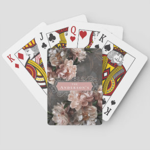 Vintage Moody Floral Elegant Swirls Family Custom Playing Cards