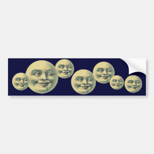 Vintage Moon Bumper Sticker