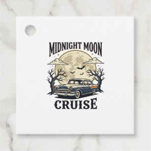 Vintage Moon Car Gothic Classic Auto Halloween Des Favour Tags
