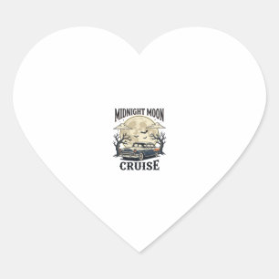 Vintage Moon Car Gothic Classic Auto Halloween Des Heart Sticker