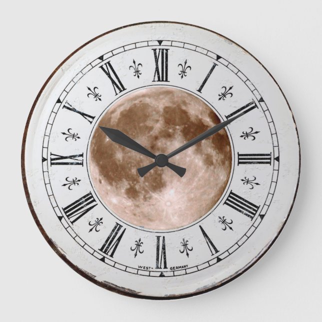 Vintage Moon Clock. Large Clock (Front)