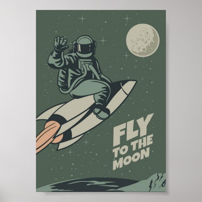 Vintage Moon Travel Poster (Front)