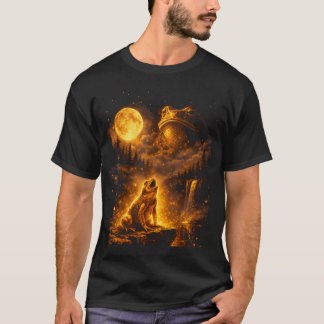 Vintage Moonlight Animal Funny Frog Howling At T-Shirt