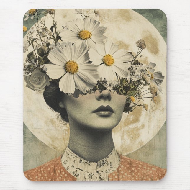 Vintage Moonlit - Boho Vintage Elegance Mouse Pad (Front)