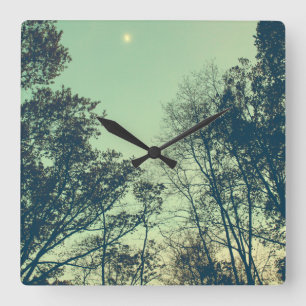 Vintage Moonlit night Square Wall Clock