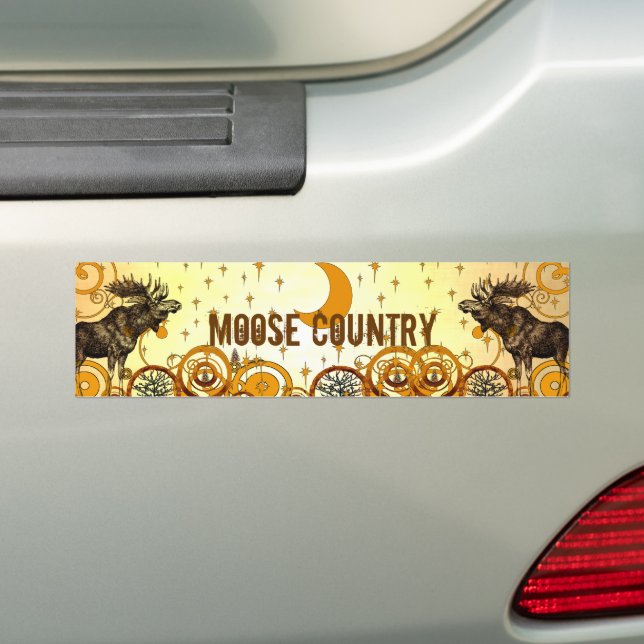 Vintage Moose Bumper Sticker (On Car)