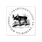 Vintage Moose Forest Round Custom Return Address