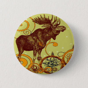 Vintage Moose Gifts 2 Inch Round Button