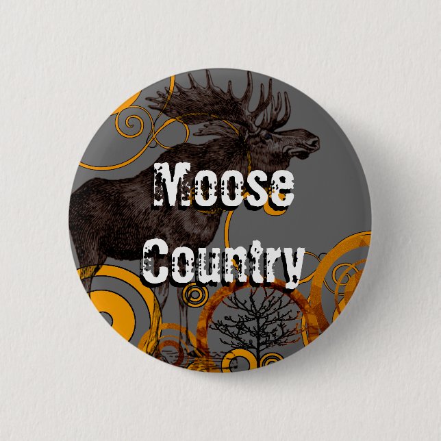 Vintage Moose Gifts 2 Inch Round Button (Front)