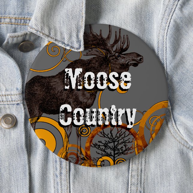Vintage Moose Gifts 6 Inch Round Button (In Situ)