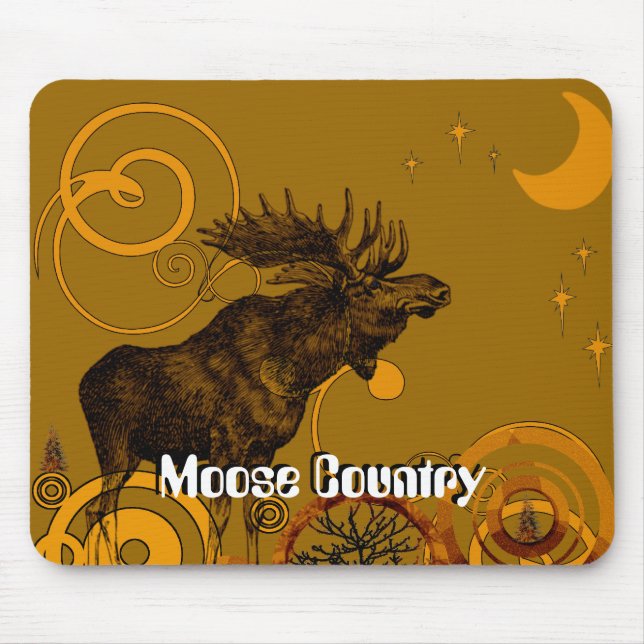 Vintage Moose Gifts Mouse Pad (Front)