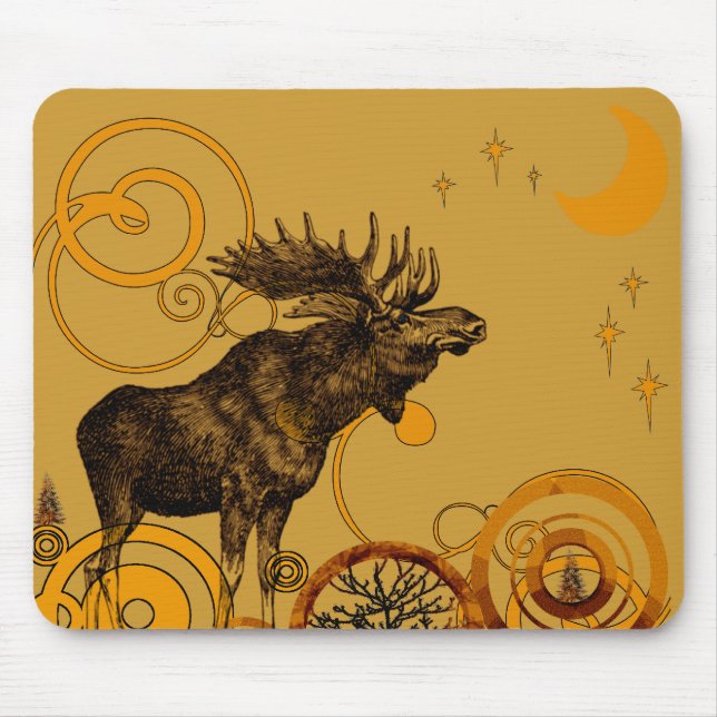 Vintage Moose Gifts Mouse Pad (Front)
