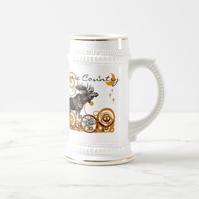 Vintage Moose Illustration Stein (Right)