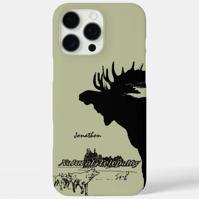 Vintage Moose Wolf Wildlife Choose Colour Case-Mate iPhone Case (Back)