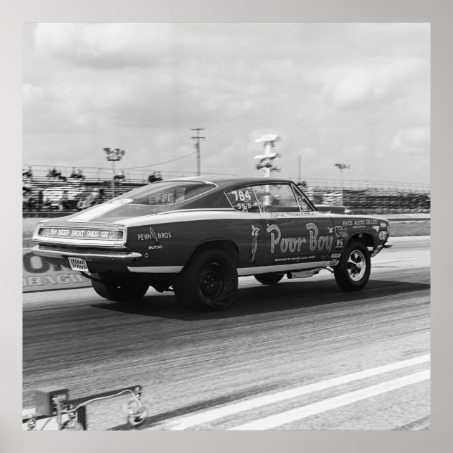 Vintage Mopar Drag - Cuda - Poor Boy Poster (Front)