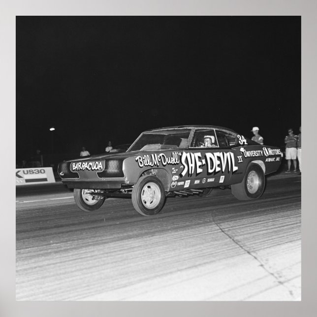 Vintage Mopar Drag - Cuda - She-Devil Poster (Front)
