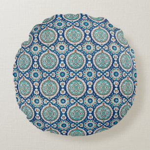 Vintage Moroccan Pattern Round Pillow