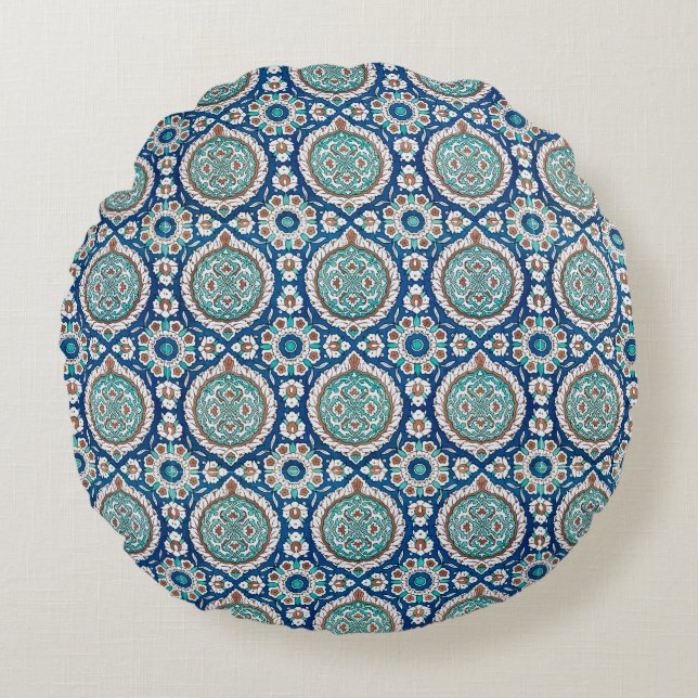 Vintage Moroccan Pattern Round Pillow (Front)
