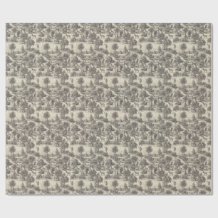 Vintage Moroccan Toile Camel Oasis Palm Tree Wrapping Paper