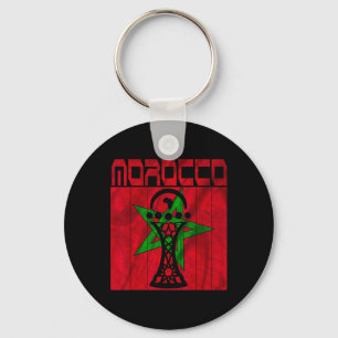 Vintage Morocco, I Love Morocco Map Morocco Soccer Keychain