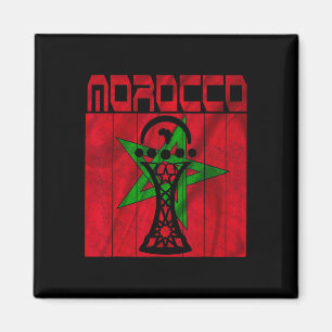 Vintage Morocco, I Love Morocco Map Morocco Soccer Magnet