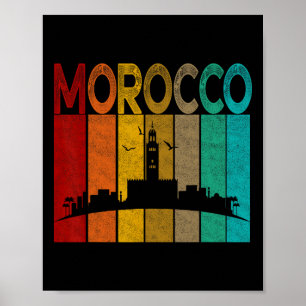 Vintage Morocco Shirt, I Love Morocco Map Morocco Poster