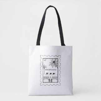 Vintage Morocco Stamp Art Tote Bag