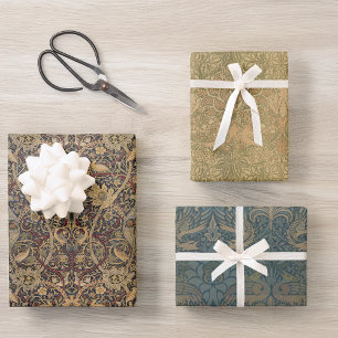 Vintage Morris Brown Birds Dove Peacock and Dragon Wrapping Paper Sheet