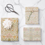 Vintage Morris Floral Hyacinth Flowers Pattern Wrapping Paper Sheet<br><div class="desc">The three vintage wrapping paper sheets are three colour variations of the Morris pattern Hyacinth" from 1878, by J.H. Dearle (1859-1932), from before 1925 (likely c. 1900-12), now in the public domain. It is a symmetrical pattern of hyacinth and other flowers. The first ones have pink hyacinth and other yellow...</div>