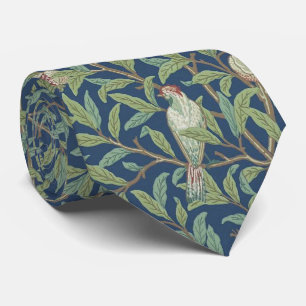 Vintage Morris Pattern Bird and Pomegranate Blue Tie