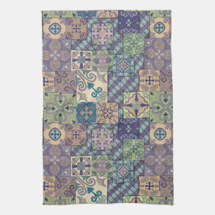 Vintage mosaic talavera ornament kitchen towel