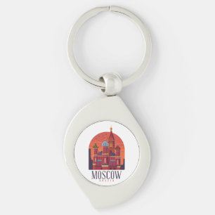 Vintage Moscow Russia Kremlin Architecture Keychain