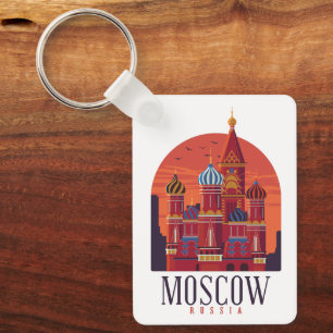 Vintage Moscow Russia Kremlin Architecture Keychain
