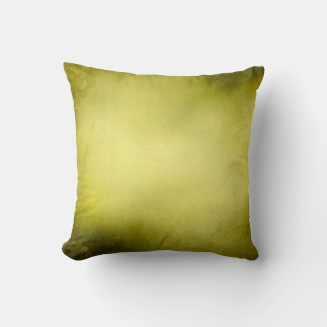 Vintage Moss Green Olive Green Distressed Throw Pillow (Front)
