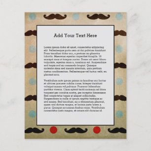 Vintage Mostache Blue Red Circles Circus Carnival Flyer